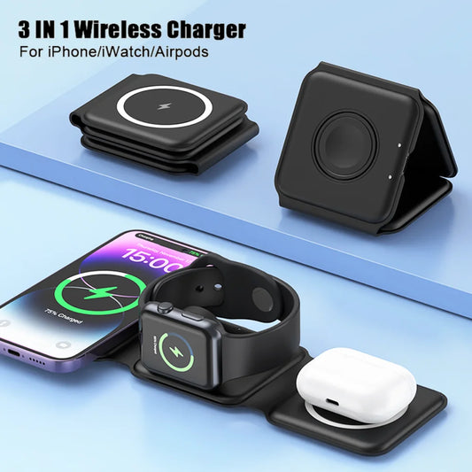 Magnetic Portable Wireless Charger Pad for iPhones/ Apple Watch AirPods