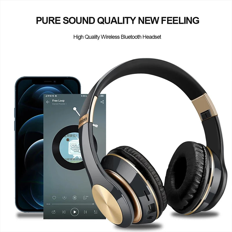 Foldable Sport Earphone HiFi Headset Wireless Headphones