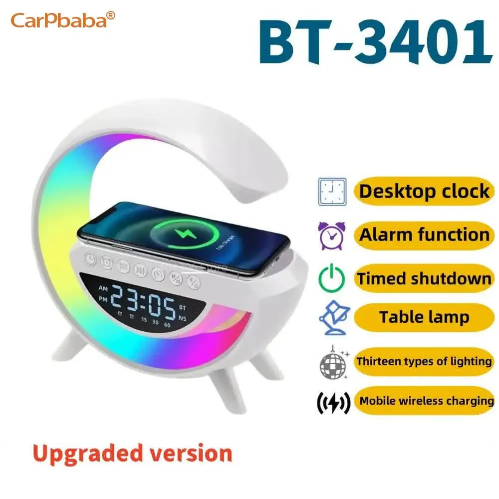 Multifunction Wireless Charger Pad Stand Speaker RGB Night Light Fast Charging Station for iPhone Samsung