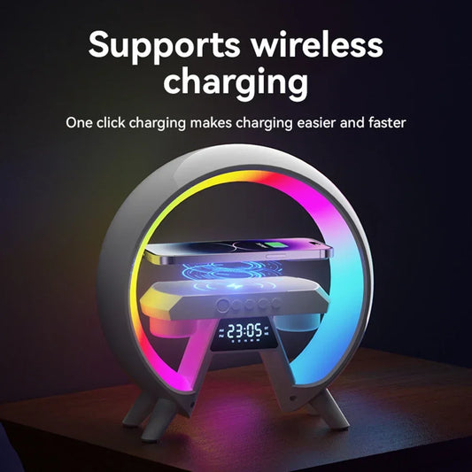 Bluetooth Speaker 10W Wireless Charger Stand Pad Table Lamp RGB  Multifunctional Bedside Desktop Night Light