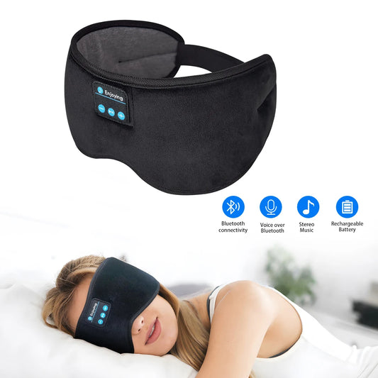 Sleep Headphones 5.3 Bluetooth Eye Mask, Wireless Sleeping Eye Mask for Men Women, Travel Eye Cover Light Block with Music