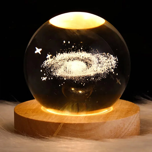 3D Crystal Lights Glowing Planetary Galaxy Night Light