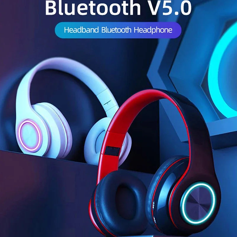 Wireless Illuminated Headset Over-ear HiFi Stereo Headphones